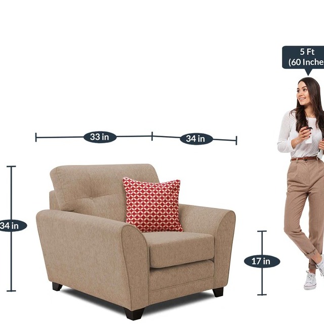 Wooden 6 seater Fabric Sofa Set (3+2+1) - top_view