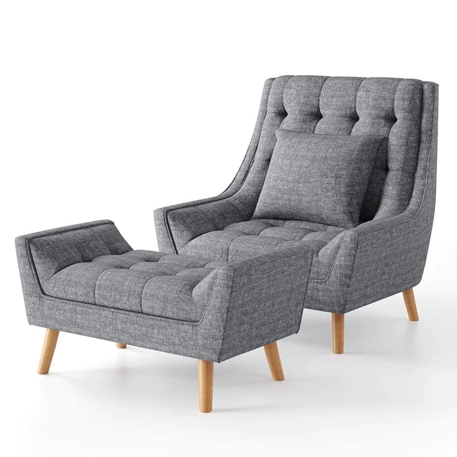 Anjaneya Bora Arm Chair With Footstool - top_view