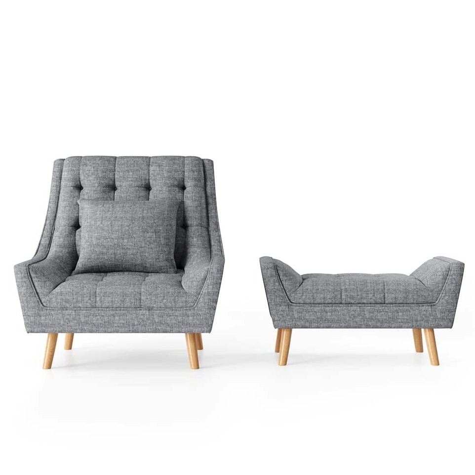 Anjaneya Bora Arm Chair With Footstool - bottom_view