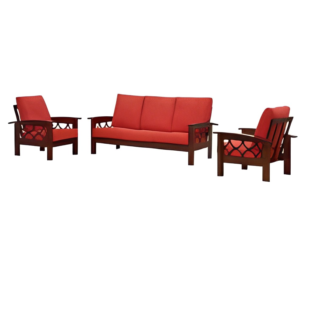 Ruwais Marvel Wooden Sofa Set - rear_view