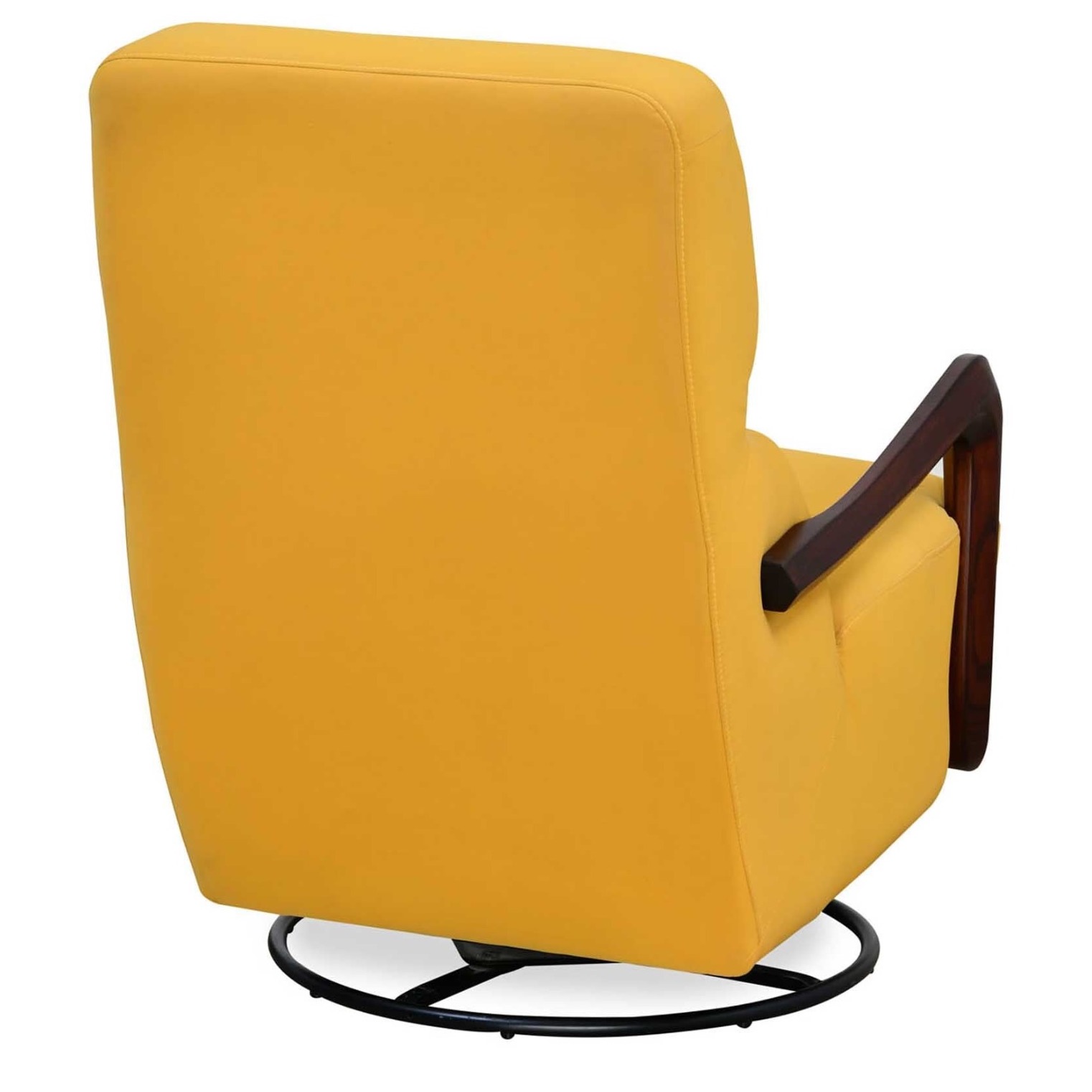 Rocking Chair With Swivel in Mustard Yellow Colour - bottom_view
