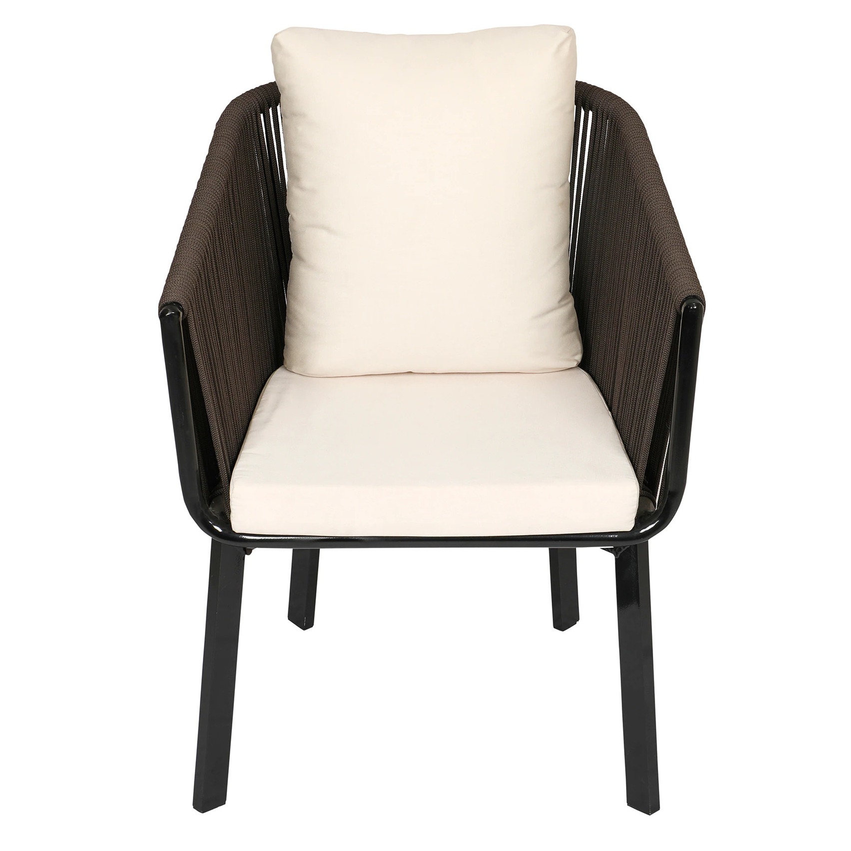 Swanson Knitted Patio Chair In Brown - rear_view