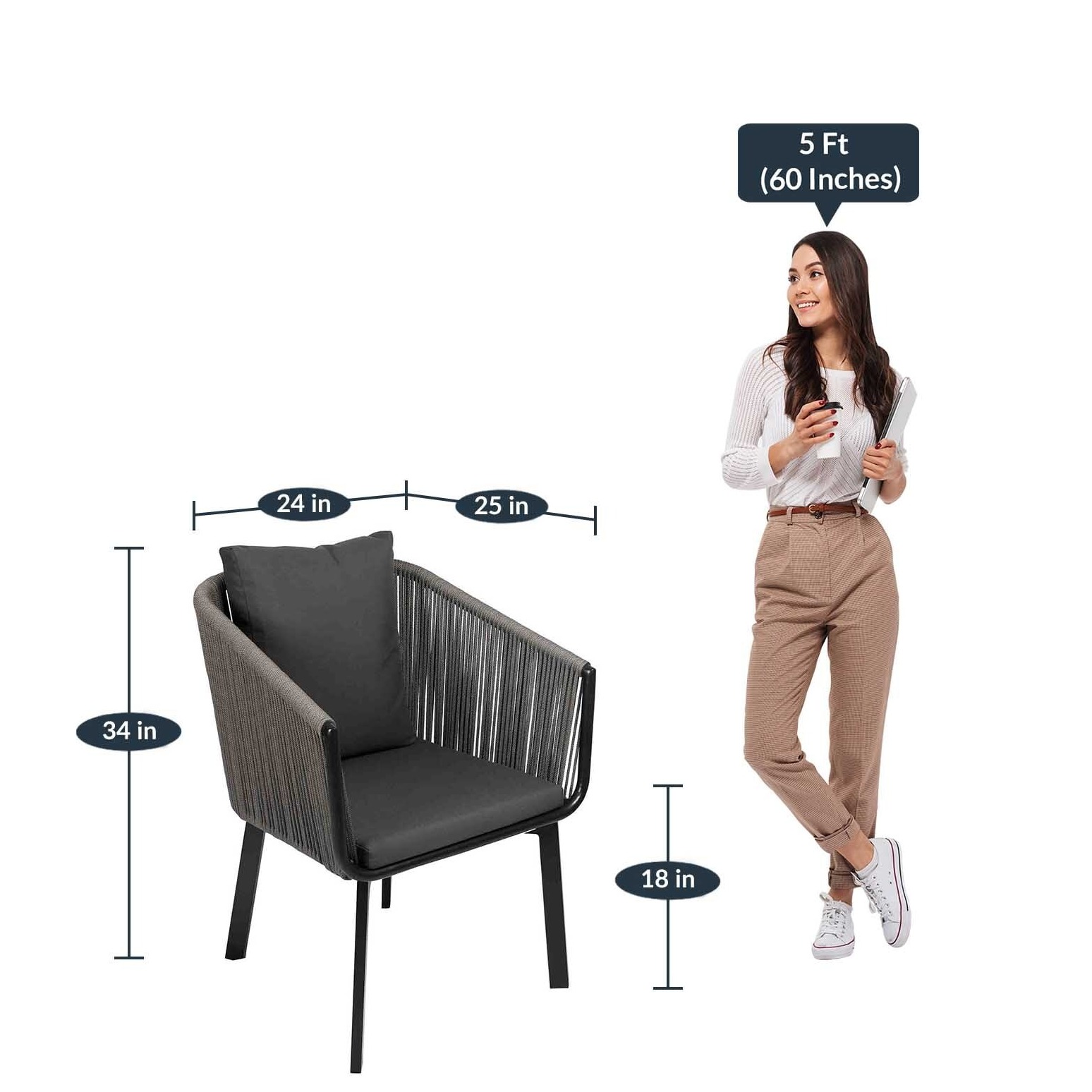 Swanson Knitted Patio Chair - top_view