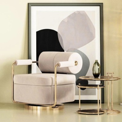 Flannel Single Sofa Creative Design Living Room Lounge Chair - front_view