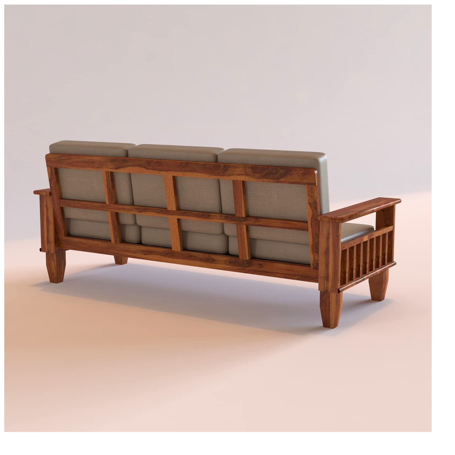 Paddington Wood 5 Seater Sofa Set With Center Table - left_view