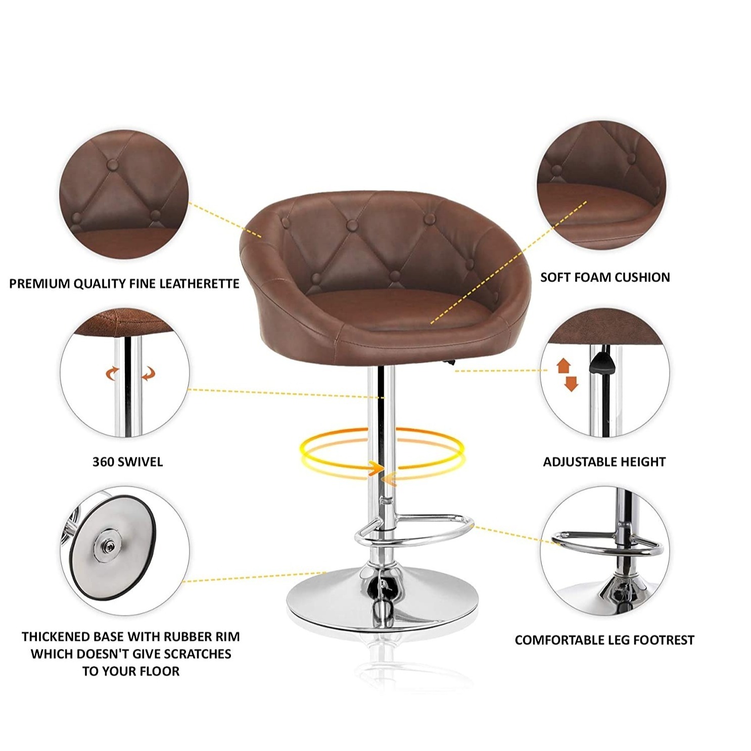 Cafeteria Bar Stool - front_view
