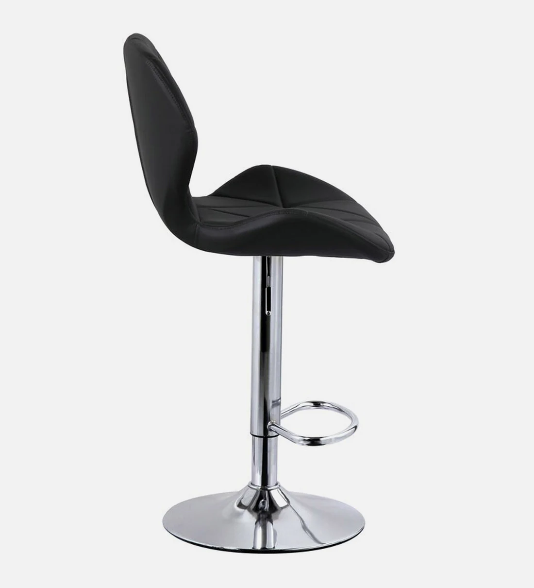 Leather Padded Adjustable Metal Barstool - front_view