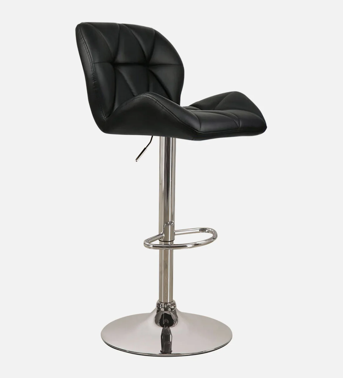 Leather Padded Adjustable Metal Barstool - top_view