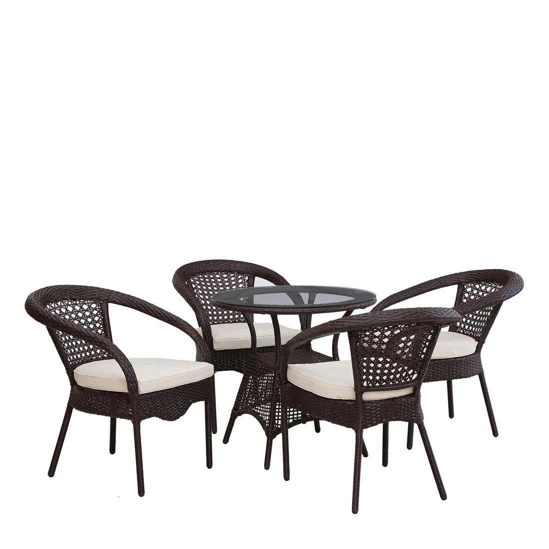 Novella Outdoor Patio 4 Chairs and 1 Table Set - front_view