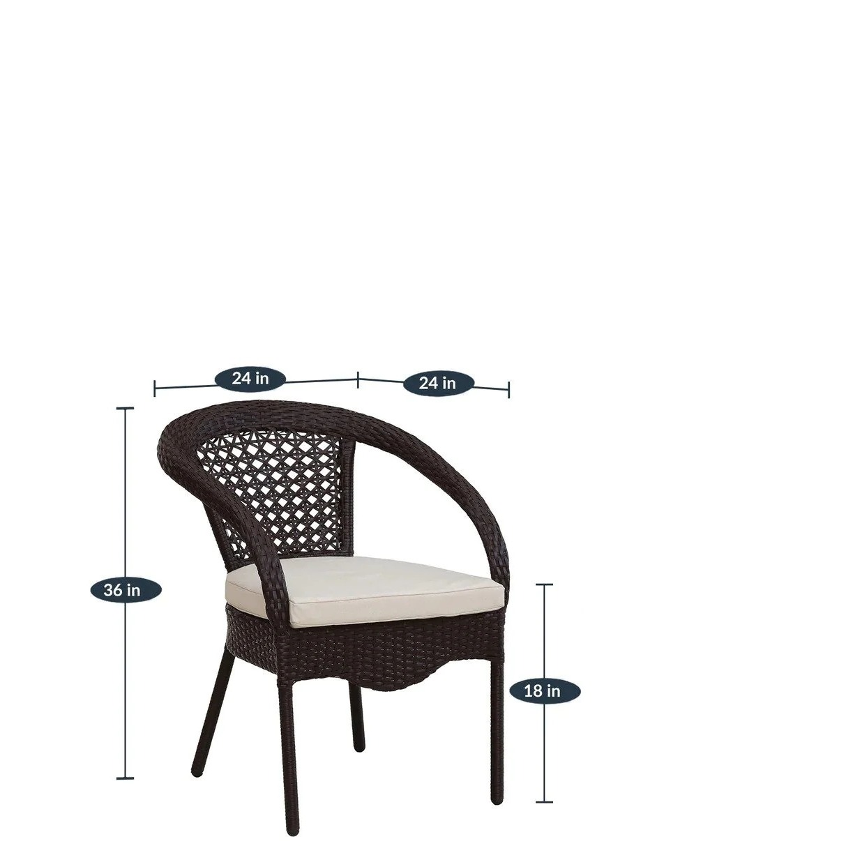 Novella Outdoor Patio 4 Chairs and 1 Table Set - right_view
