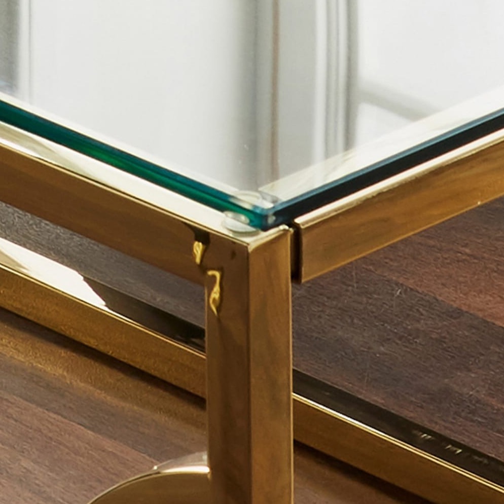 Mendeleev Curved Gold Coffee Table - top_view