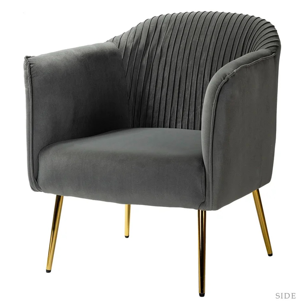 Lilly Accent Chair(Grey Color) - front_view