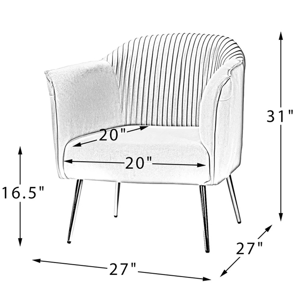 Lilly Accent Chair(Grey Color) - bottom_view
