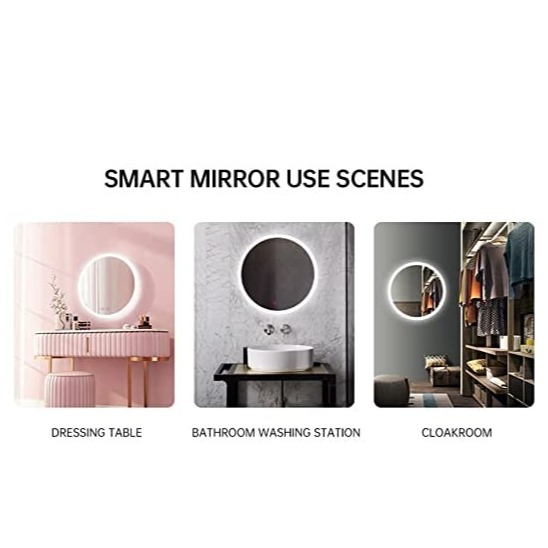 Hexa Round LED Mirror with Triple Color Light - top_view