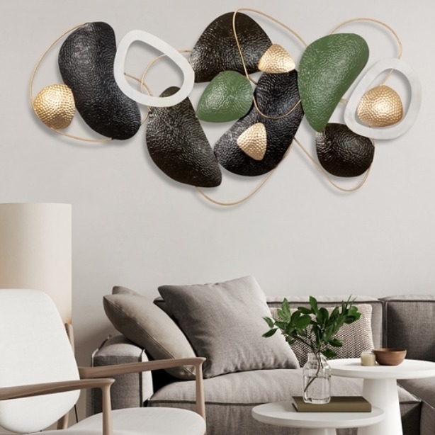 Madrid Stone Decor Modern Metal Wall Art - front_view