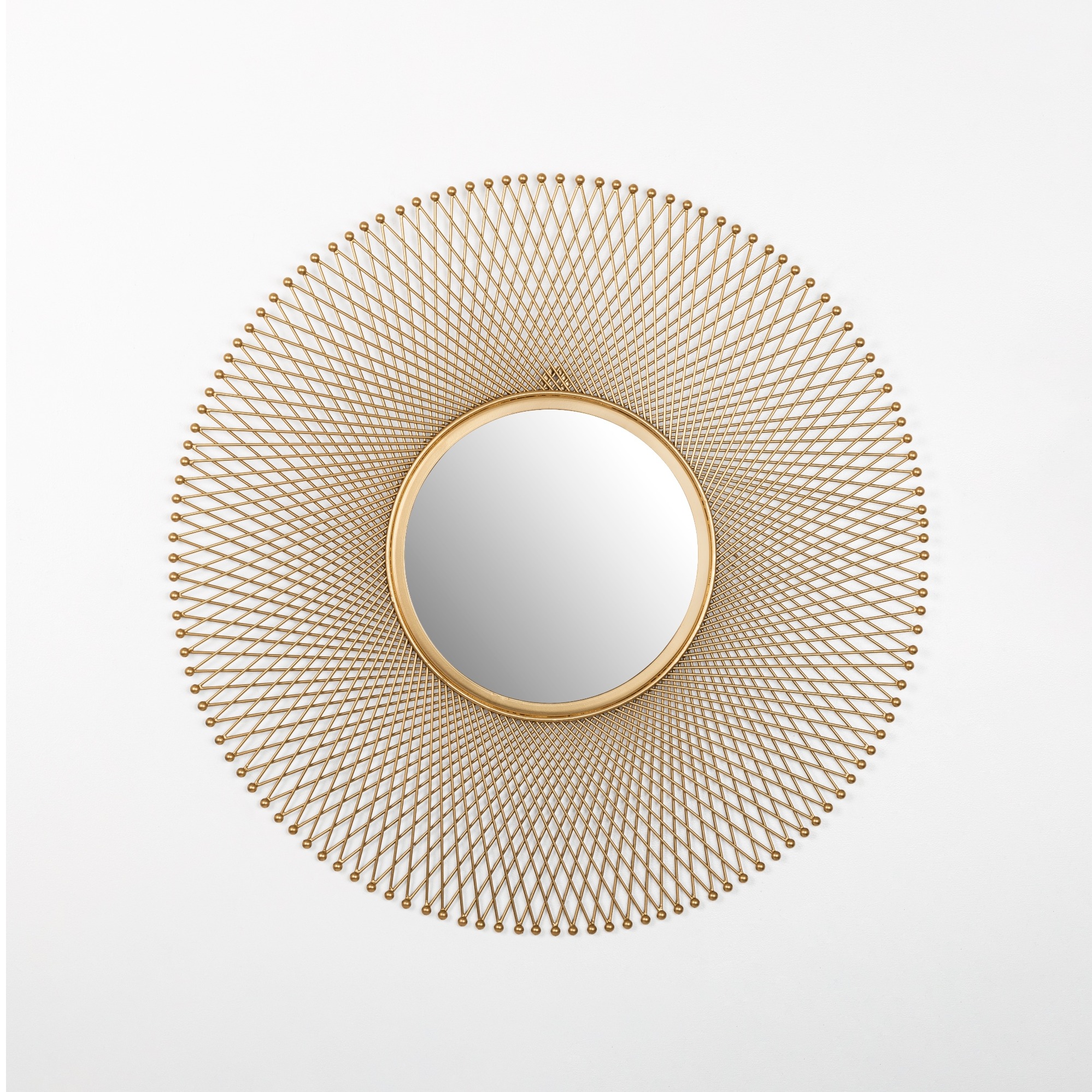 Thornley Golden Round Mirror Wall Art - rear_view