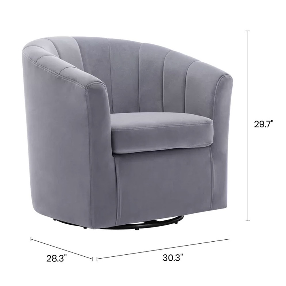 Barren Upholstered Swivel Barrel Chair - left_view