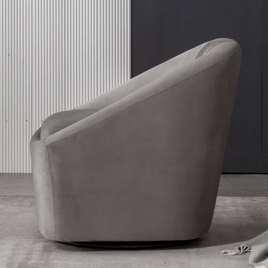 Hassam Upholstered Swivel Barrel Chair - top_view