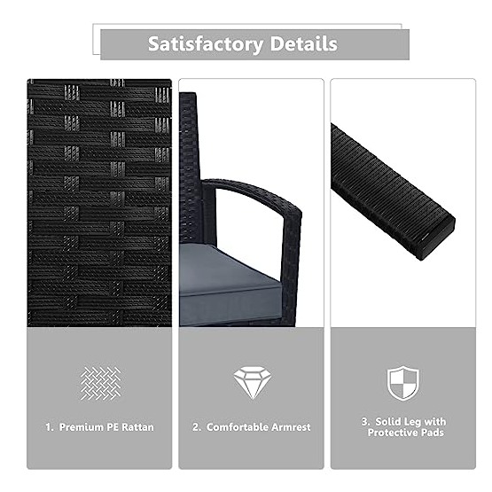 Argo Black Sofa Chair (Set of 4 Pcs) - left_view