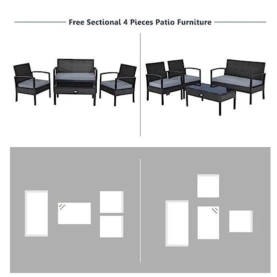 Argo Black Sofa Chair (Set of 4 Pcs) - right_view