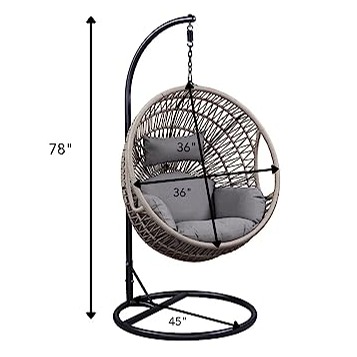 Tasmania Netted Rope Hanging Swing Chair - left_view