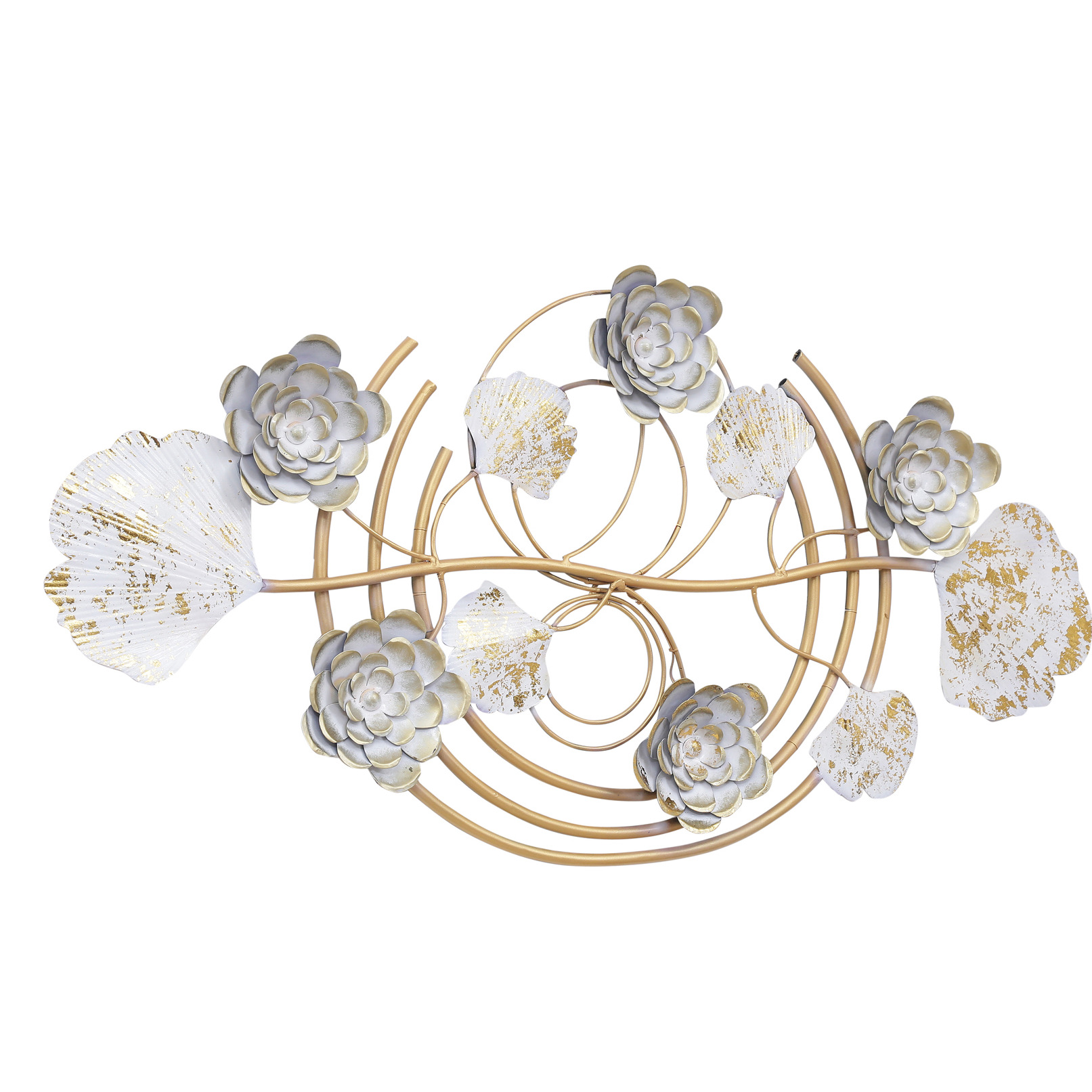Dual Colored FloralbWall Art With LED Light - top_view