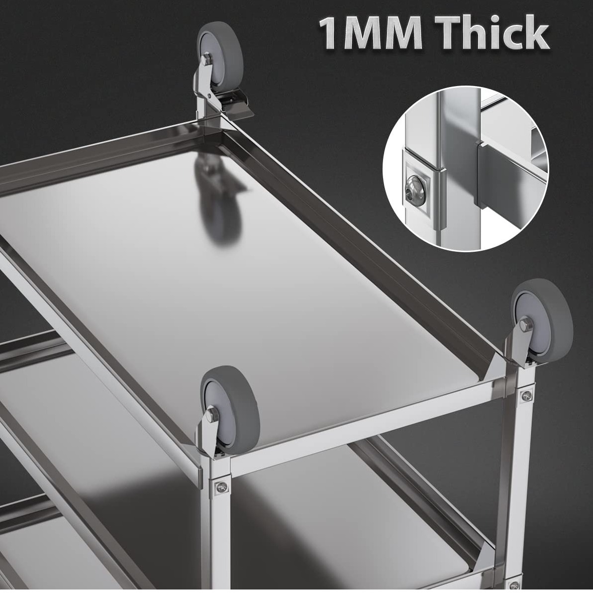 3 Shelf Bar Trolly - top_view