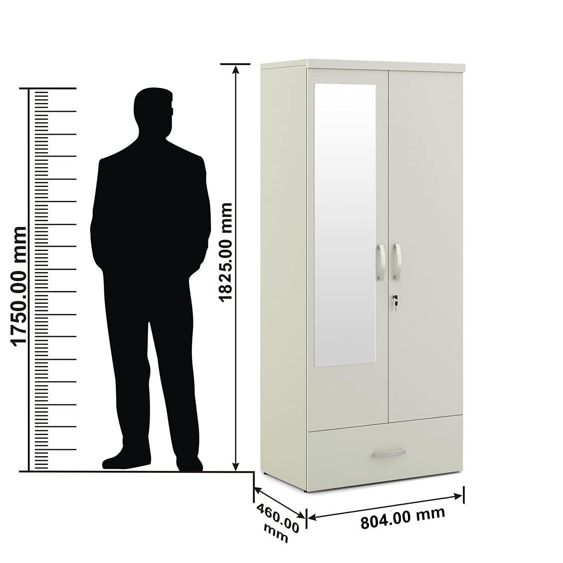 Raleigh Double Door Wardrobe In Engineered Wood - rear_view
