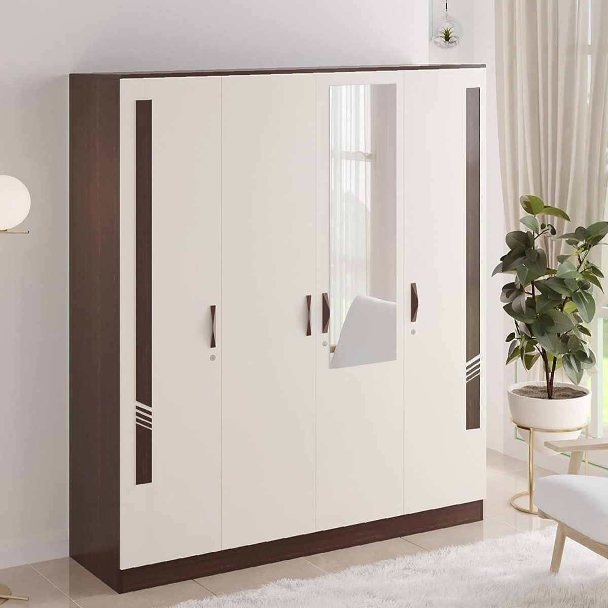 Orlando Four Door Wardrobe In Engineered Wood - front_view