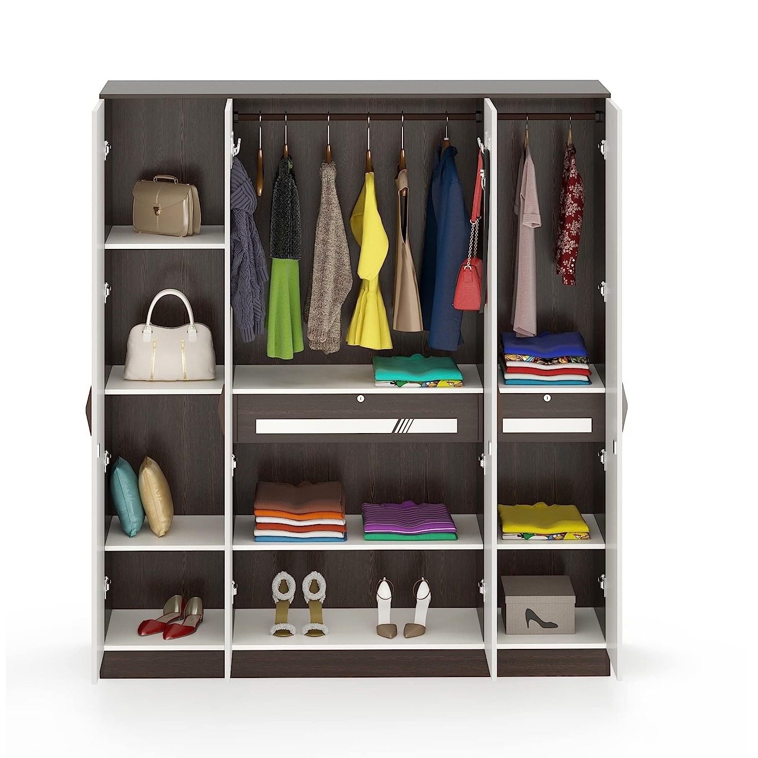 Orlando Four Door Wardrobe In Engineered Wood - top_view