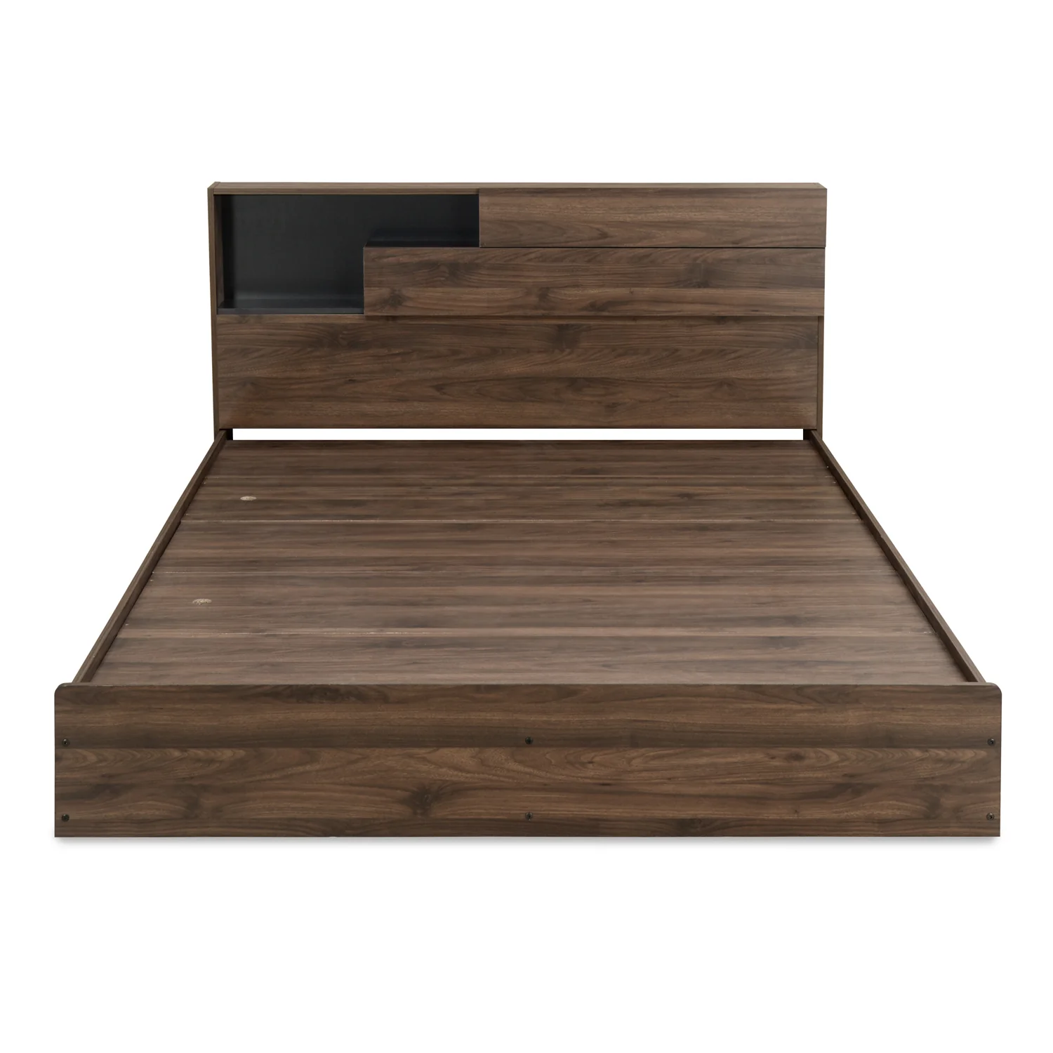 Exquisite King Bed With Headboard Storage (Wenge) - front_view