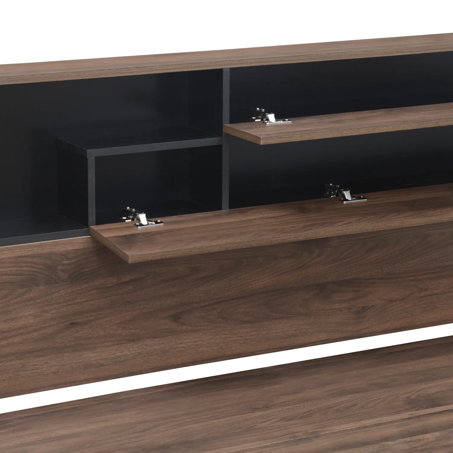 Exquisite King Bed With Headboard Storage (Wenge) - left_view