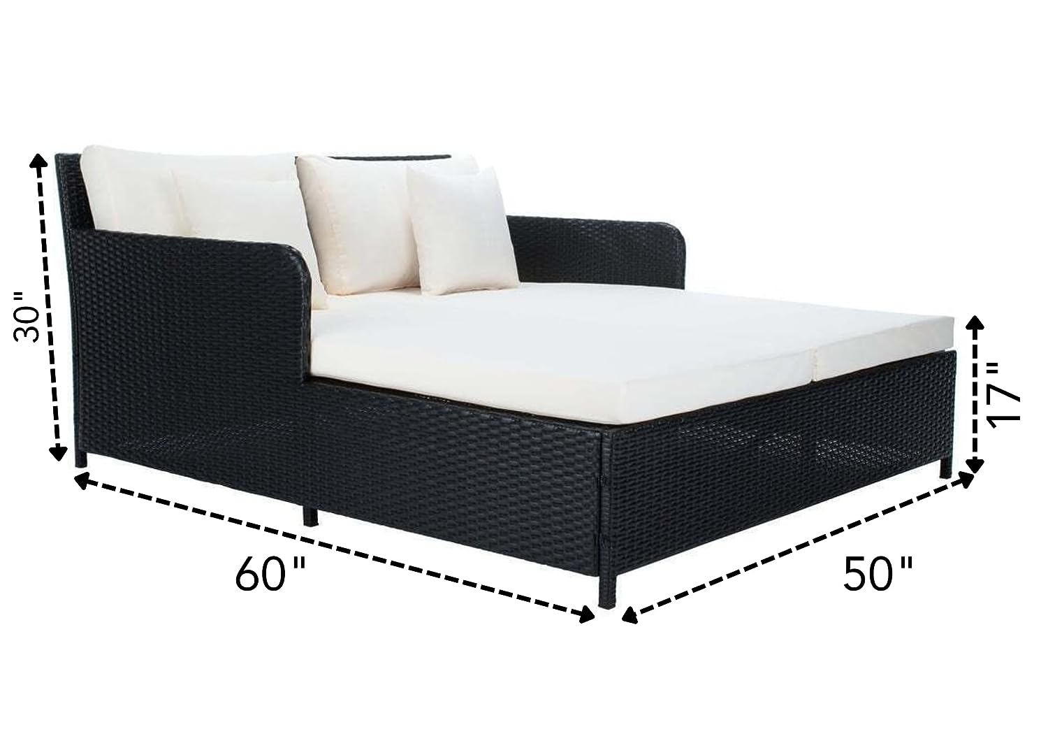 Tasmania Outdoor Daybed Patio Loveseat Sofa - right_view