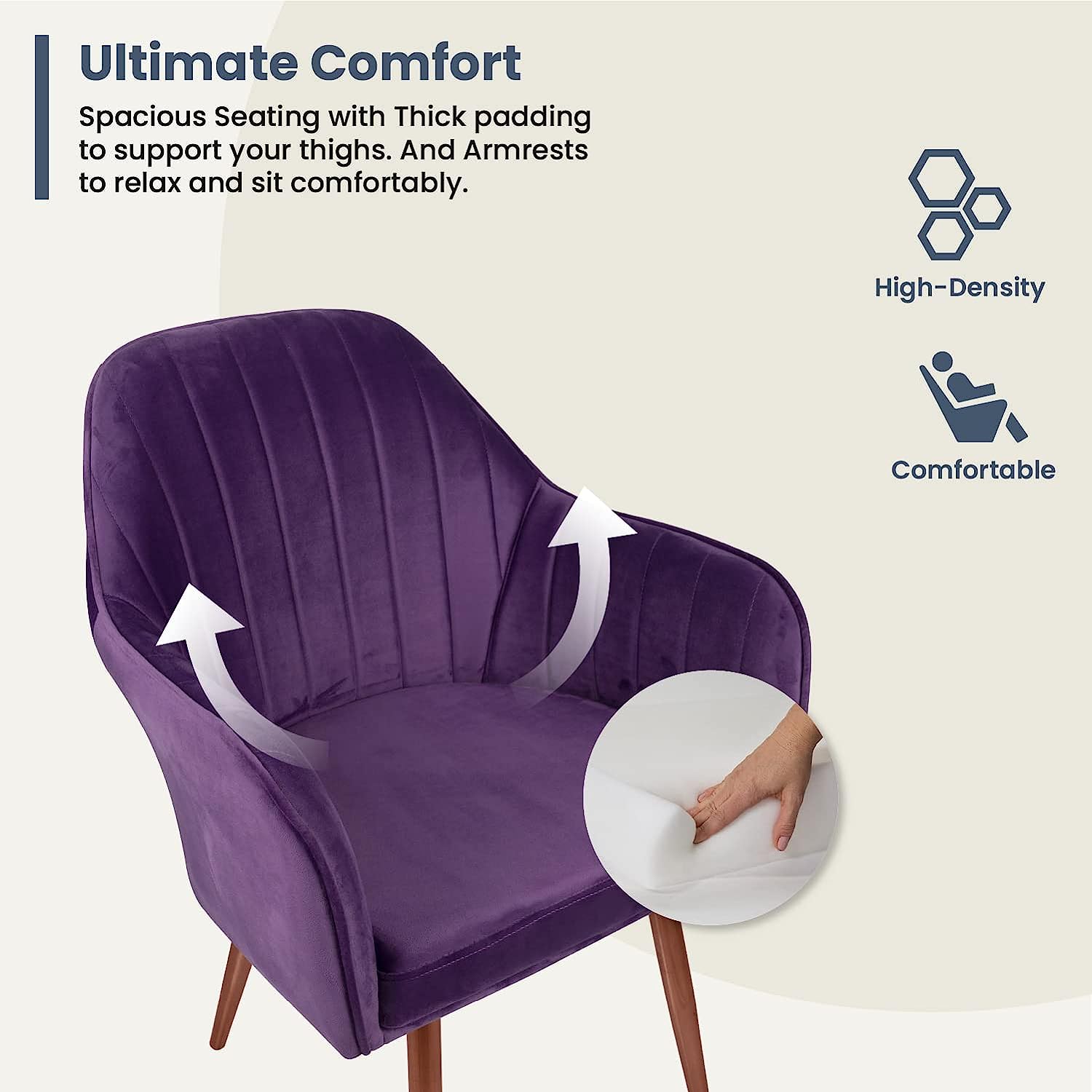 Swanson Plush Velvet Arm Chair - rear_view