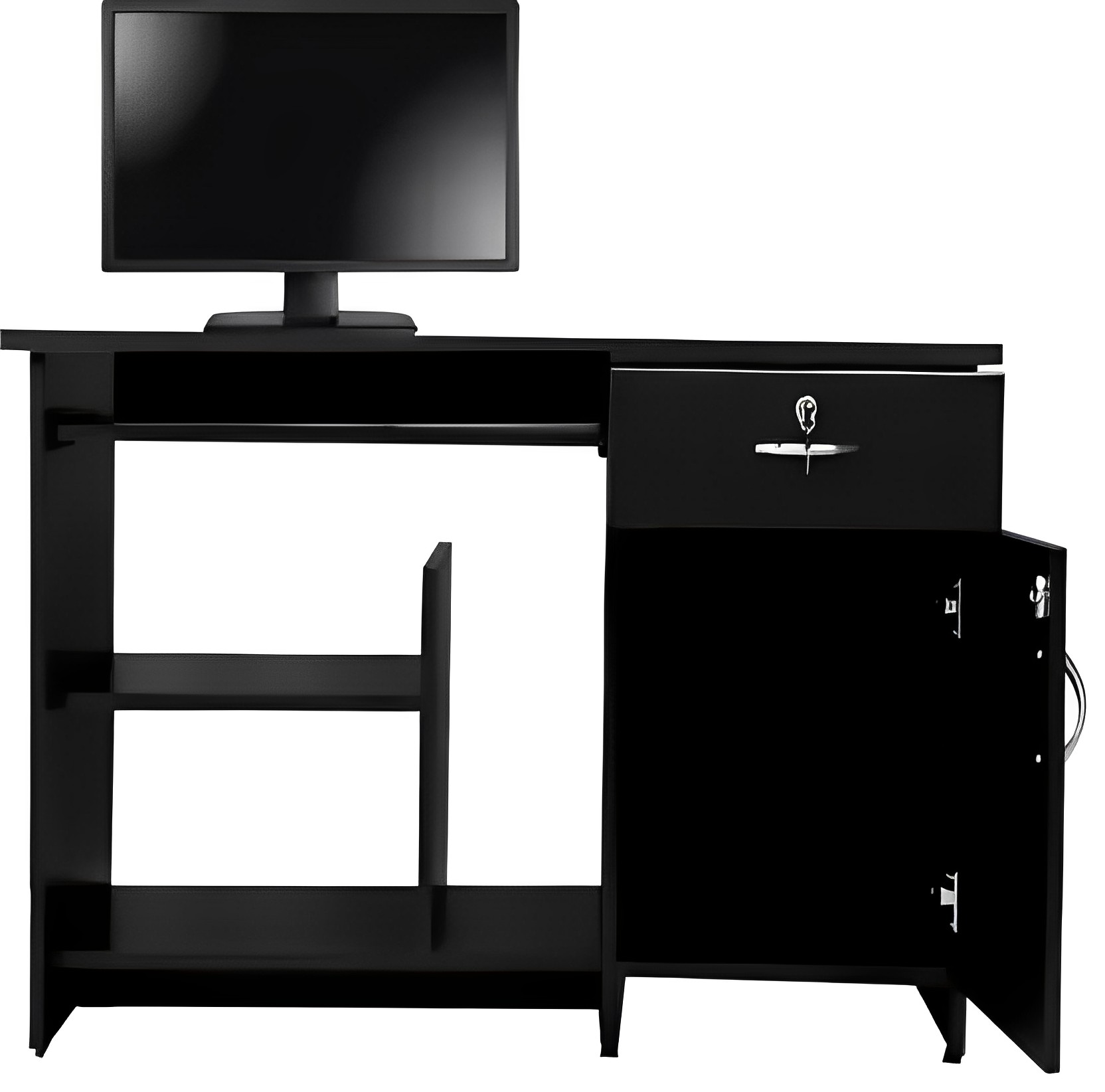 Tahoe Computer Table (Finish Color – Black, Pre-assembled) - front_view