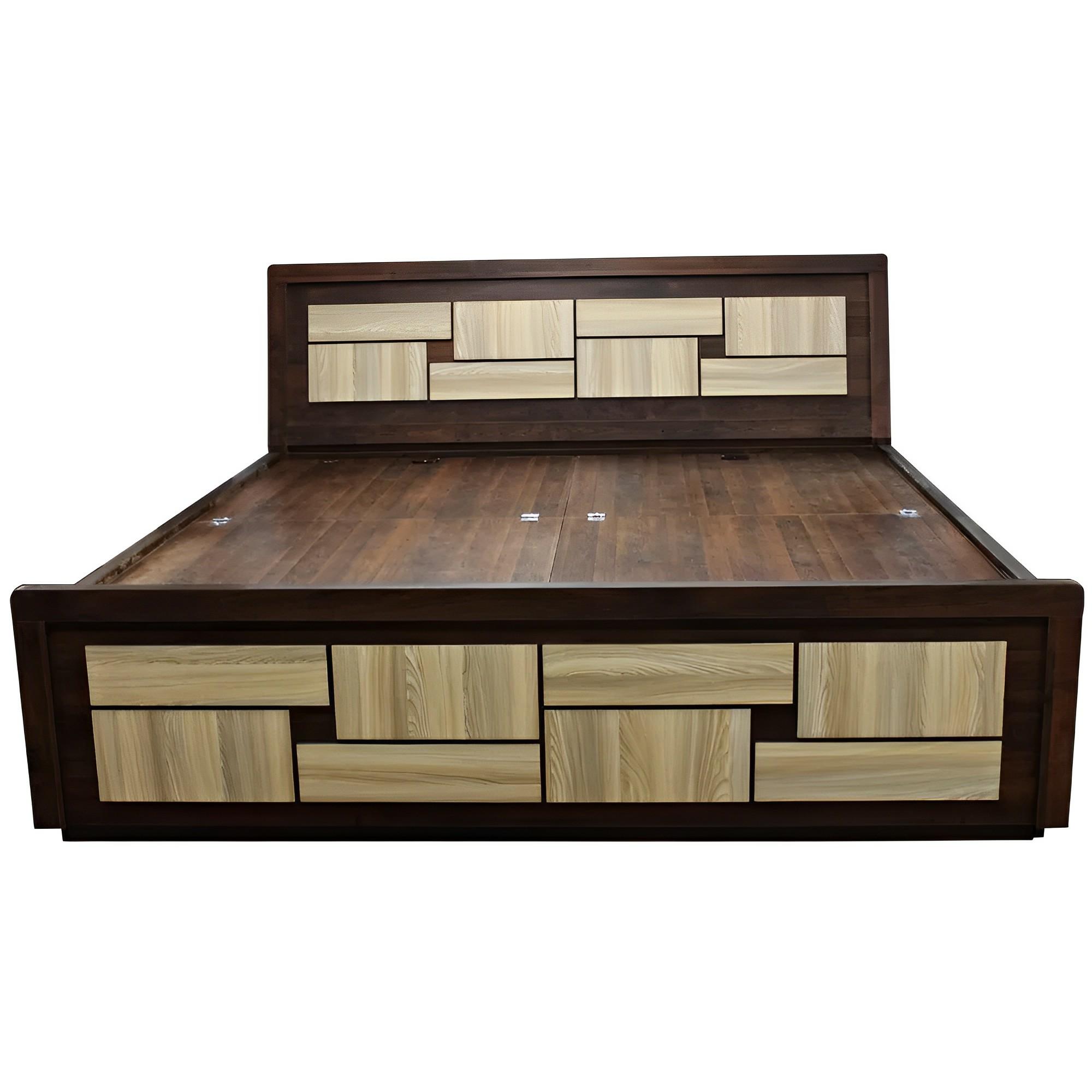 Wooden King Size Box Bed - rear_view