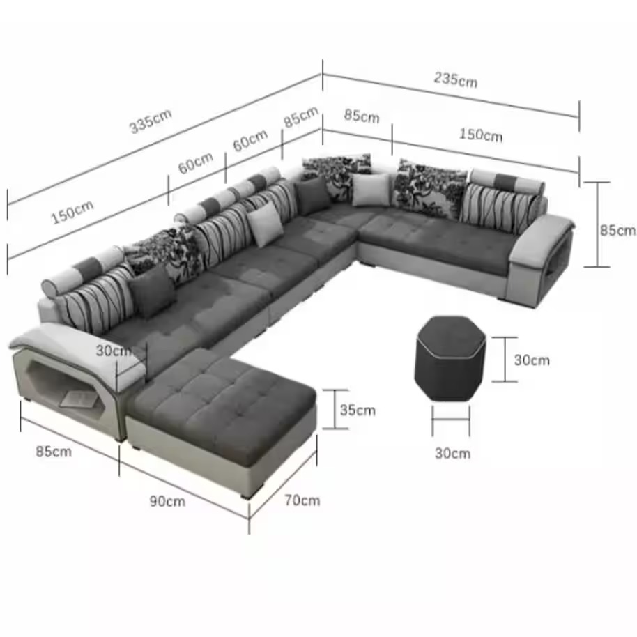Yolo U Shape Premium Sofa Set - top_view