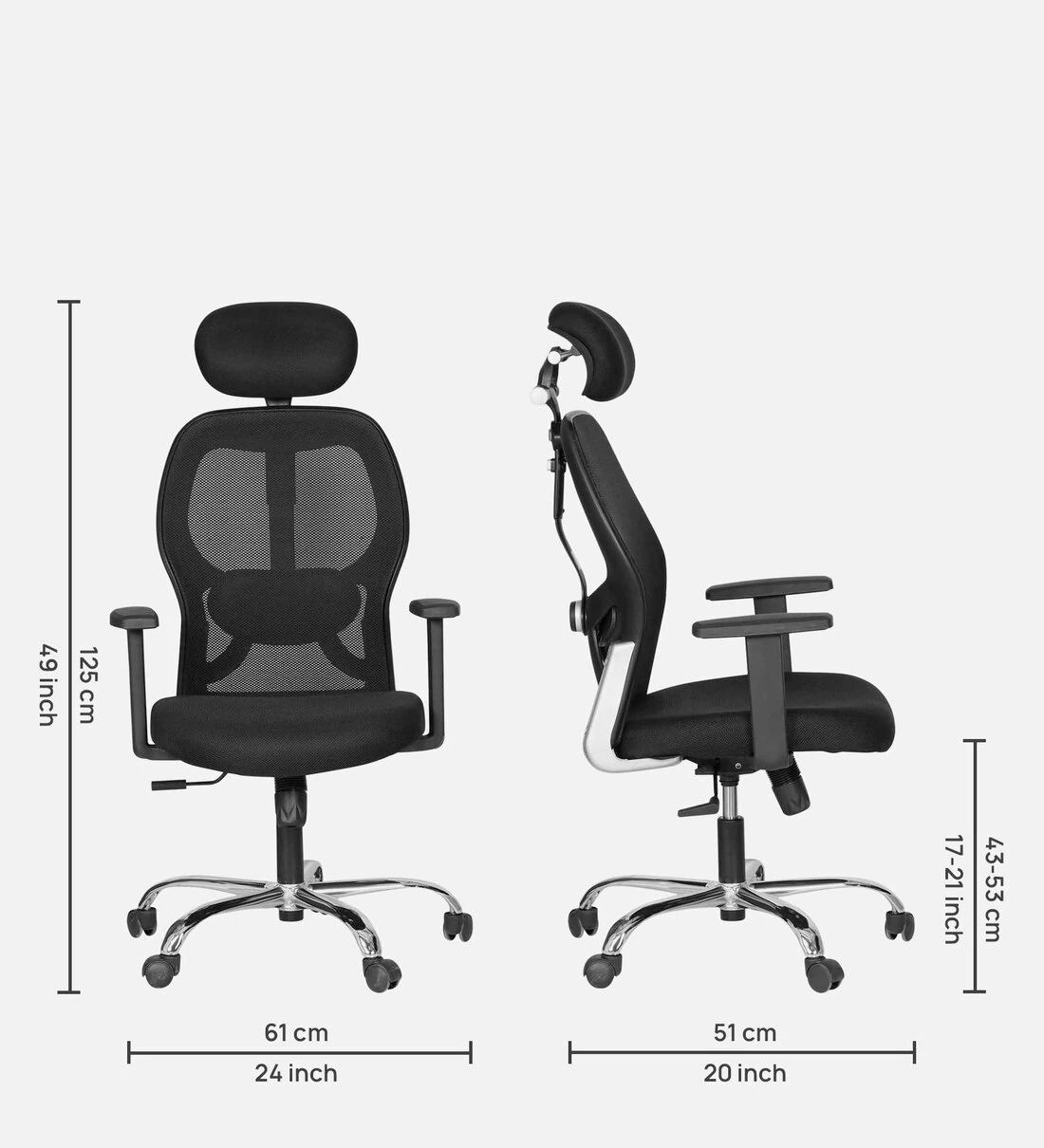 Metrix High Back Revolving Office Chair - right_view