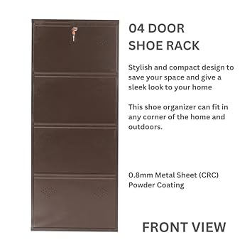 Barcelona Wall Mounted Shoe Rack (Brown) - front_view
