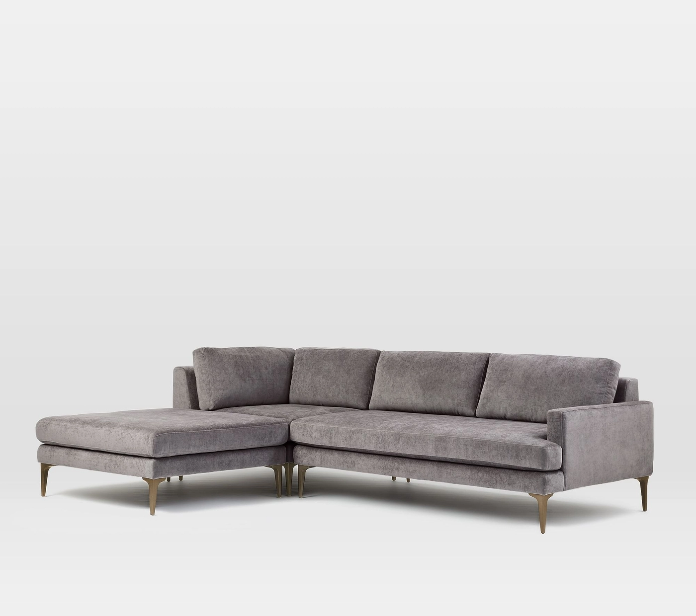 Toledo Doxy Grey Sectional Sofa - front_view