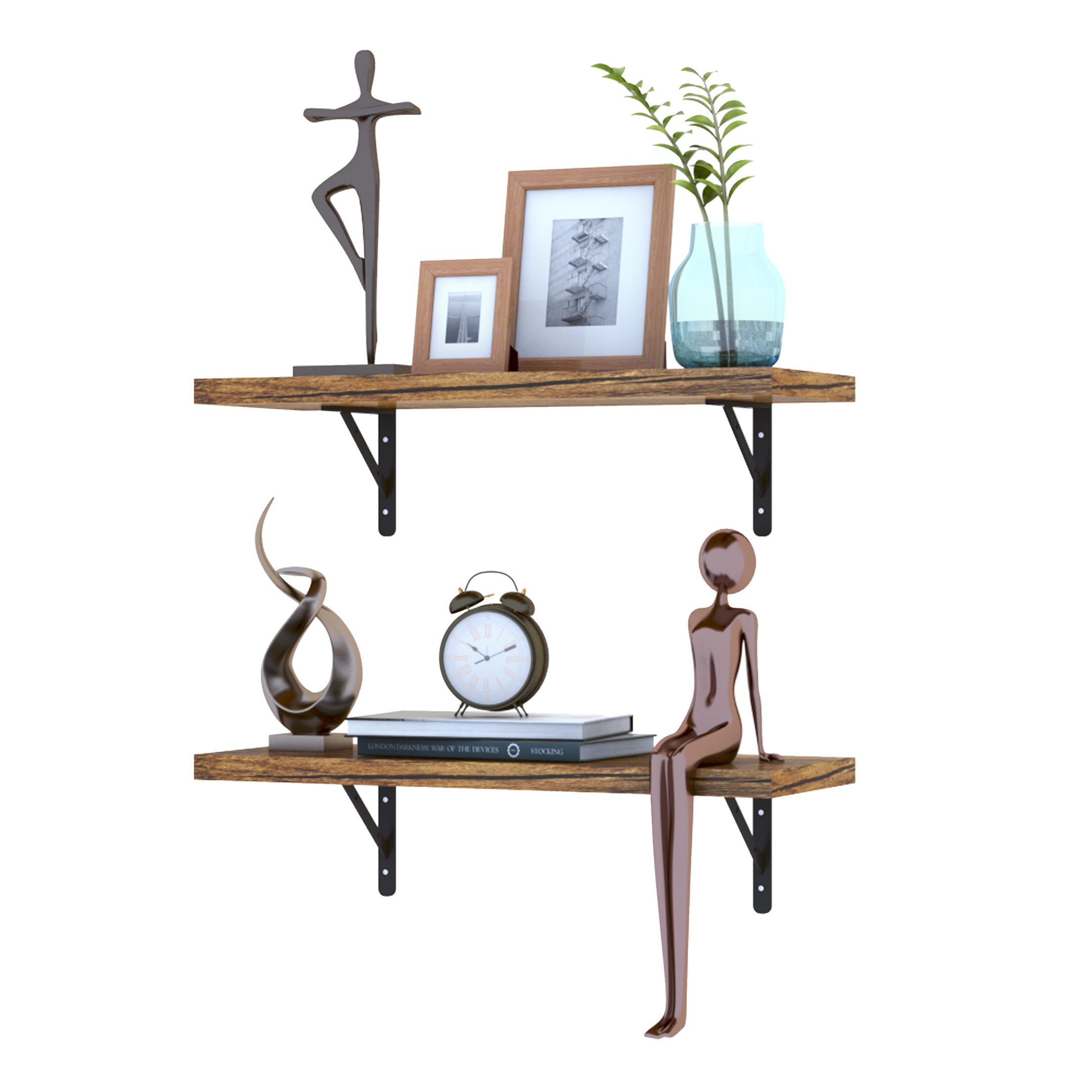 Eric Wood & Metal Floating Shelves - top_view