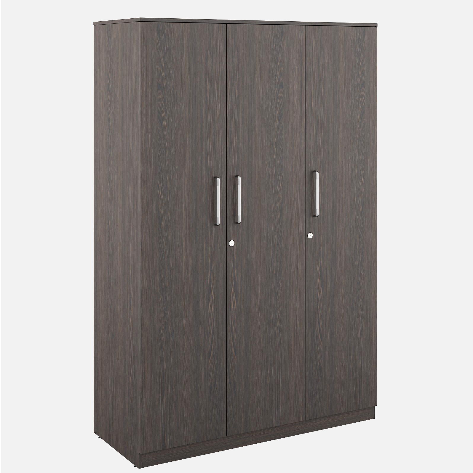 3 Door Engineered Wood Wardrobe with Drawer - front_view