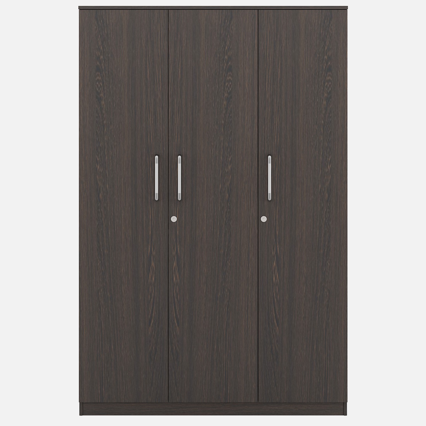 3 Door Engineered Wood Wardrobe with Drawer - top_view