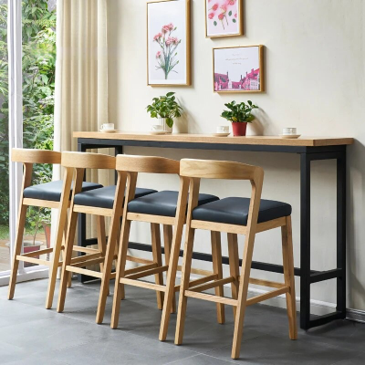Wooden Bar stool - rear_view