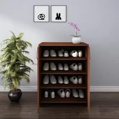 Zena 4 Tier Shelf Wooden Shoe Rack - front_view