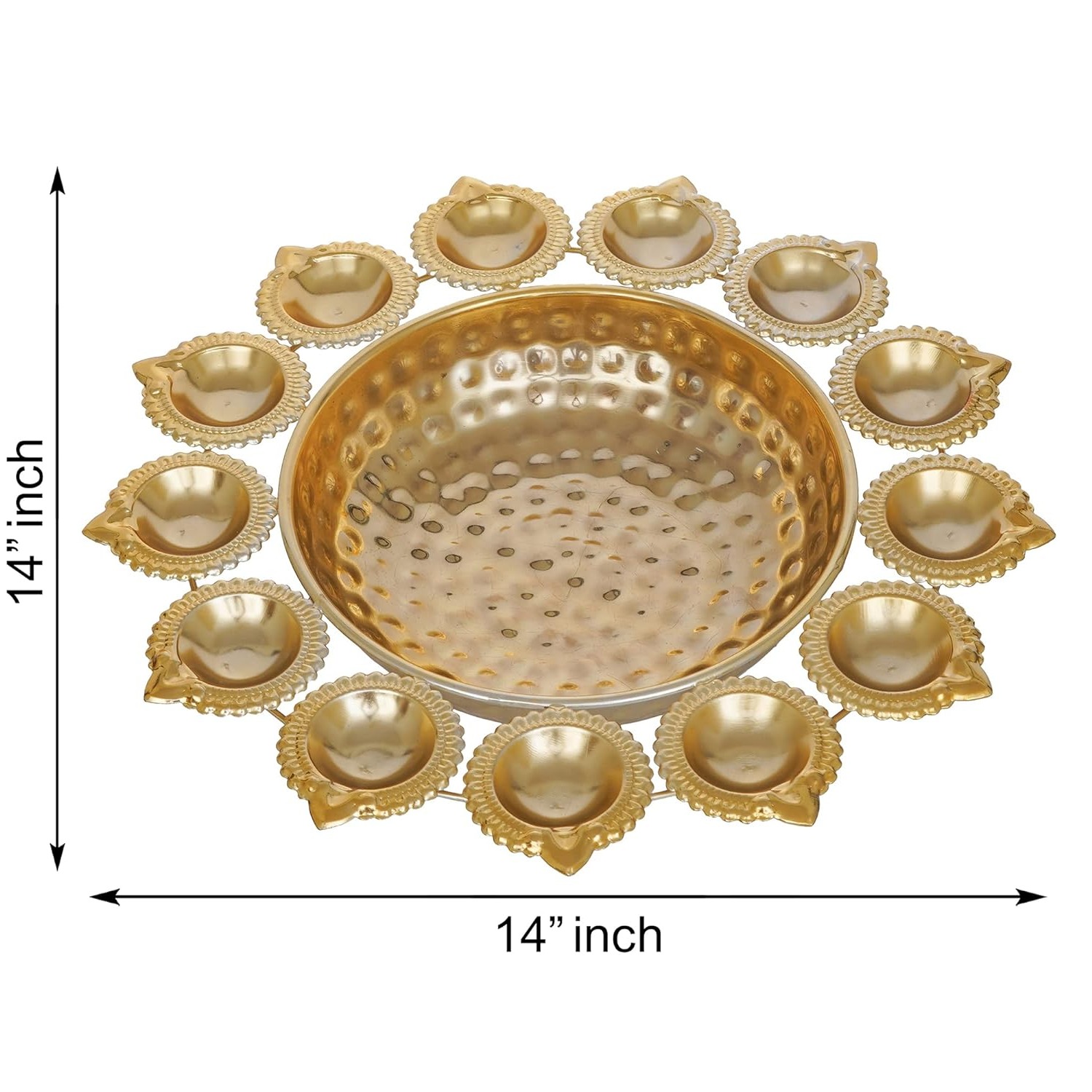 Orleans Diya Shape Decorative Urli Bowl for Home Decor and Gift - rear_view