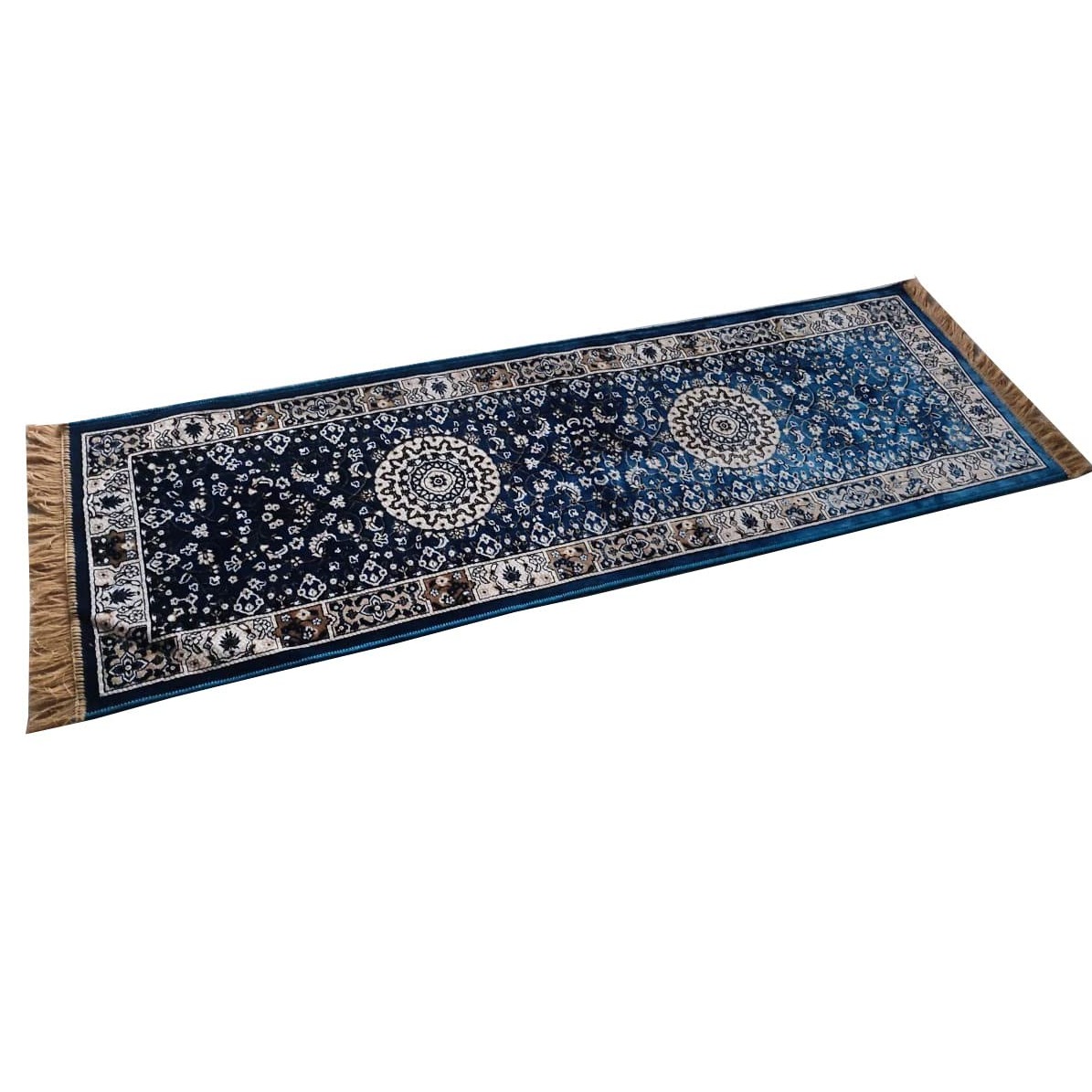 Orleans 2x6 Blue Silk Runner - front_view