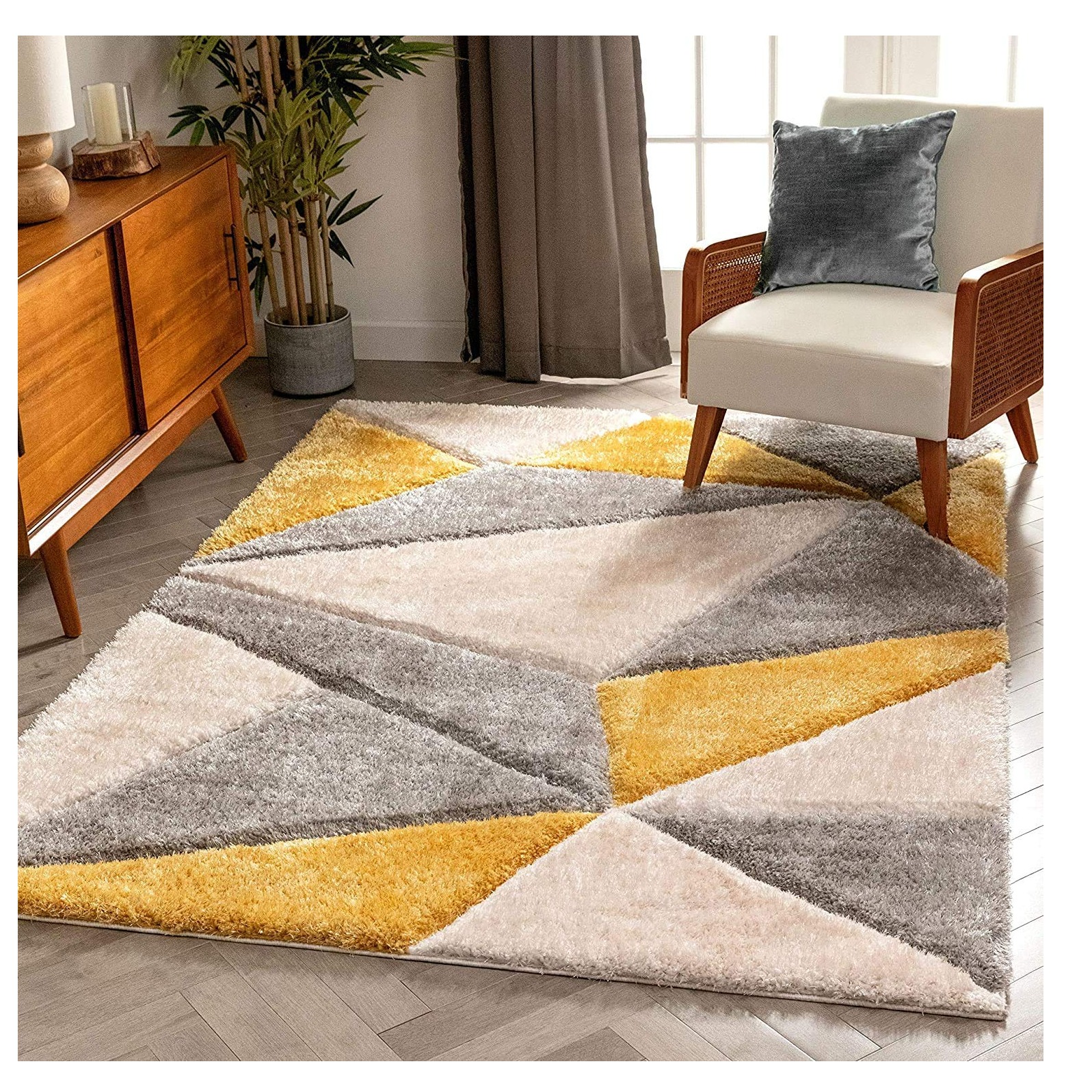 Shaggy Rug For Living Room 3x5 Feet - rear_view
