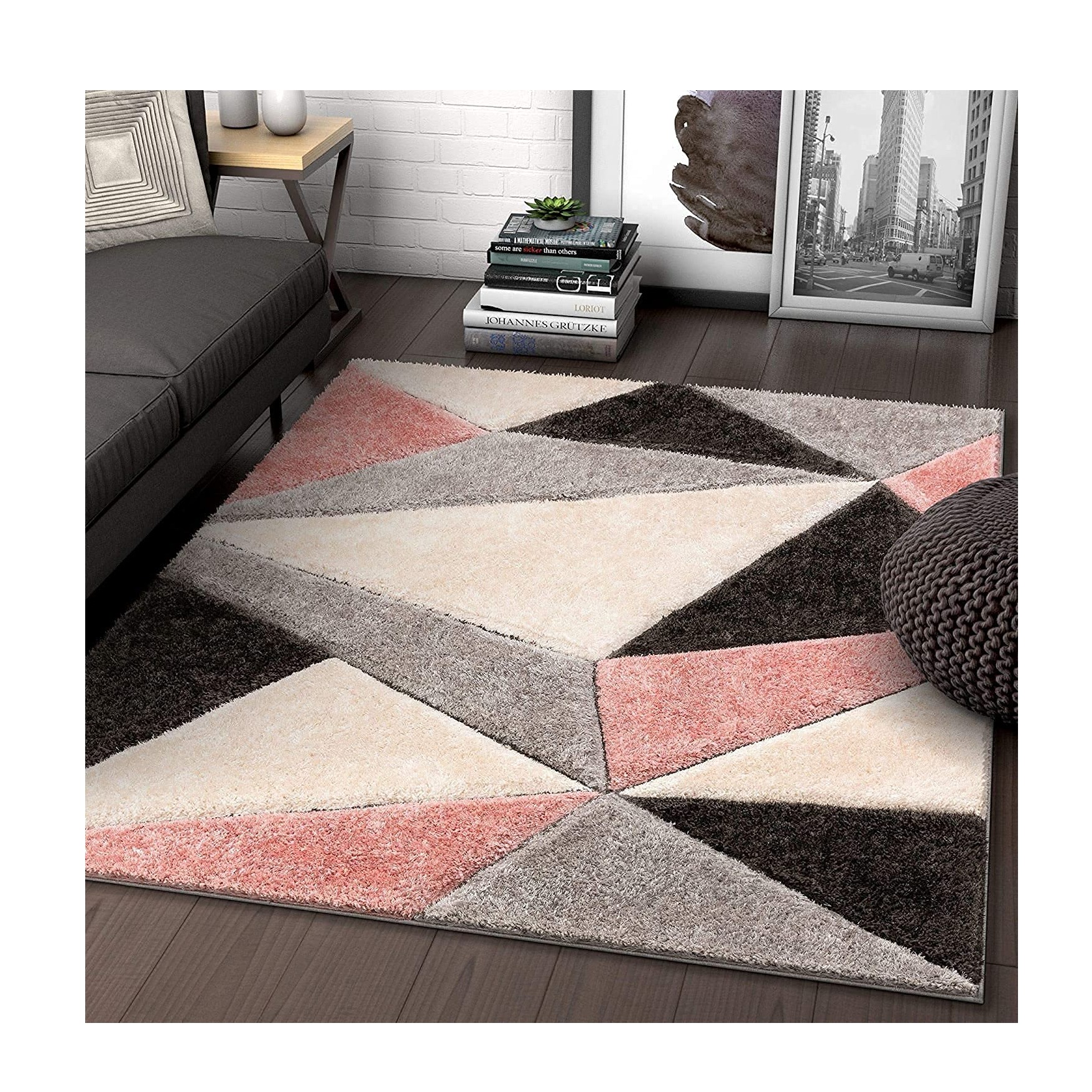 Modern Soft Fluffy Shaggy Rug - rear_view