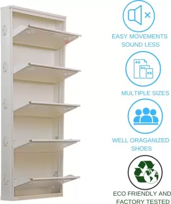 Sapa Wall Mounted Metal Shoe Rack - rear_view